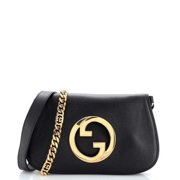 Gucci Handbags - Gucci Blondie NM Chain Flap Bag Leather Small Black